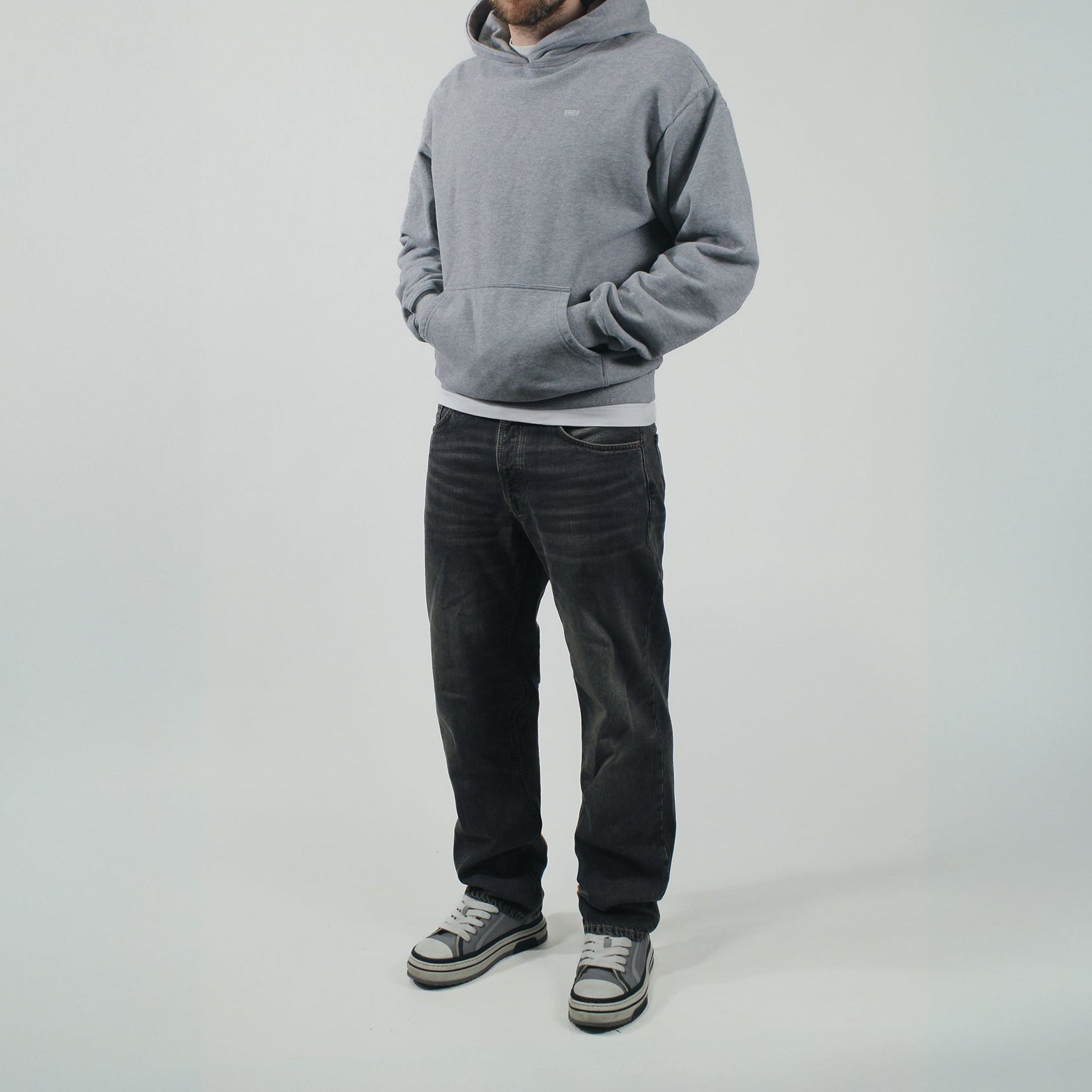 Micro Logo Hoodie - Grey