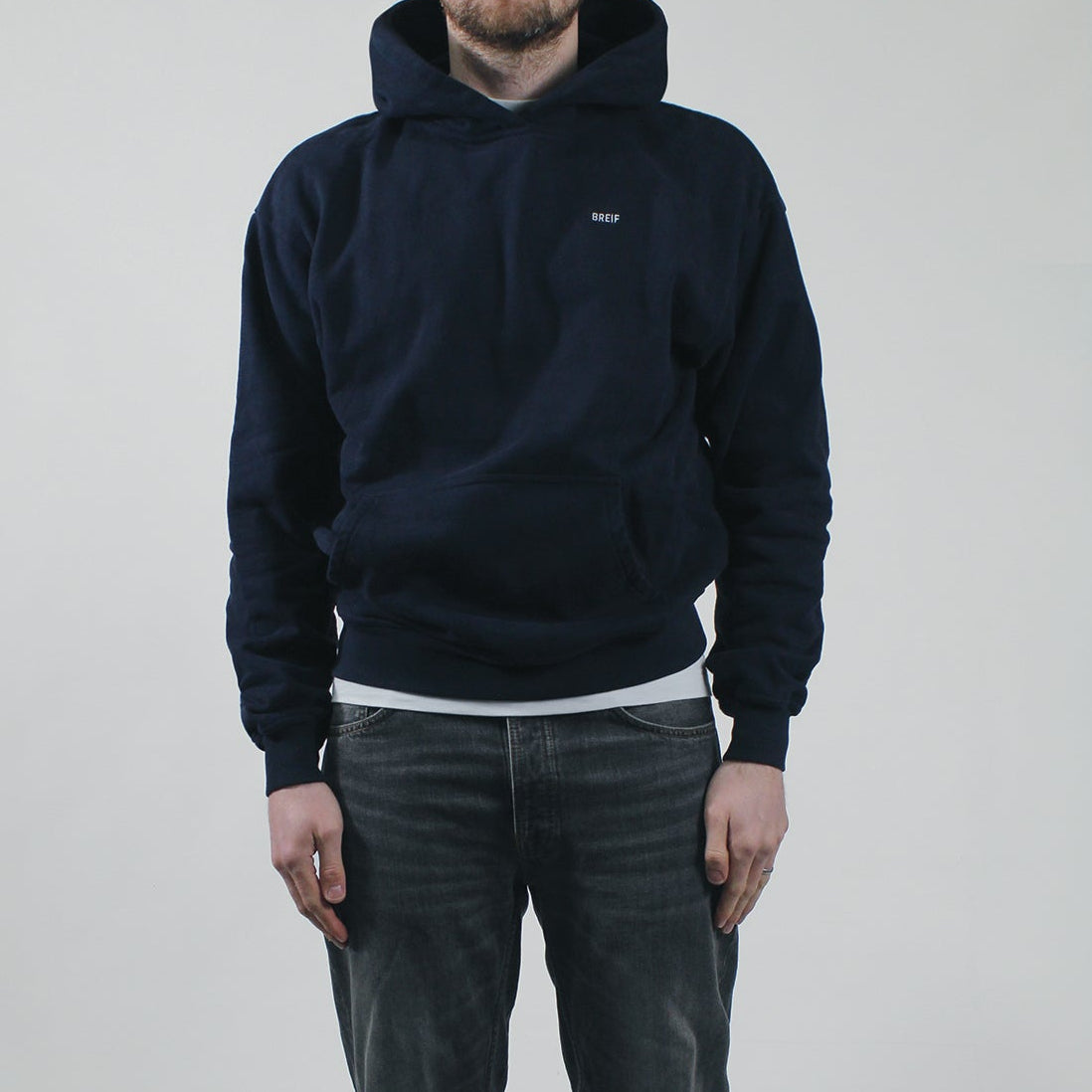 Micro Logo Hoodie - Navy